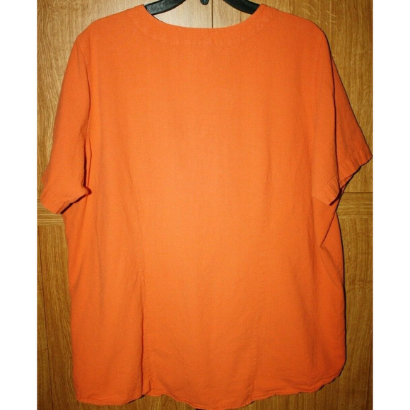 Only Necessities Women's Top Size Large Orange Short Sleeves GUC - Picture 5 of 5